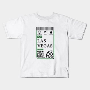 Las Vegas flight ticket boarding pass simple Kids T-Shirt